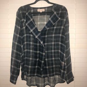 Philosophy Sheer Plaid Blouse